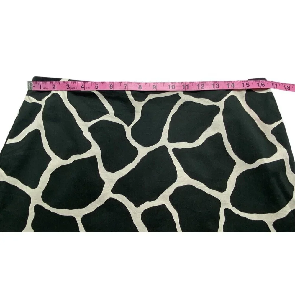 Lord & Taylor IDENTITY Women Side Zipper Lined Mini Skirt Sz 12 Black Ivory 20-6